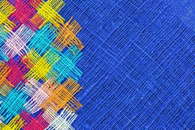 Pamuk renkli kaba kumaş soyut çok renkli kolaj.