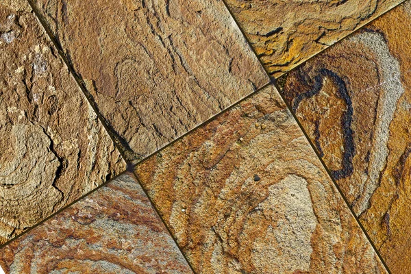 Amarelo Fachada Pedra Natural Telhas Parede Textura Fundo Colorido Pedra — Fotografia de Stock