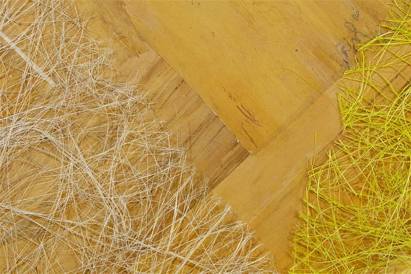 abstract decorative background of wood and grass fibers