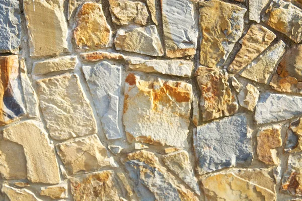 Fragmento Uma Parede Pedra Lascada Áspera — Fotografia de Stock