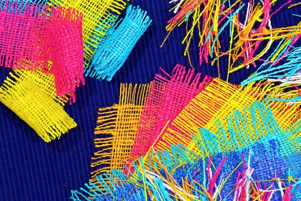 Pamuk renkli kaba kumaş soyut çok renkli kolaj.