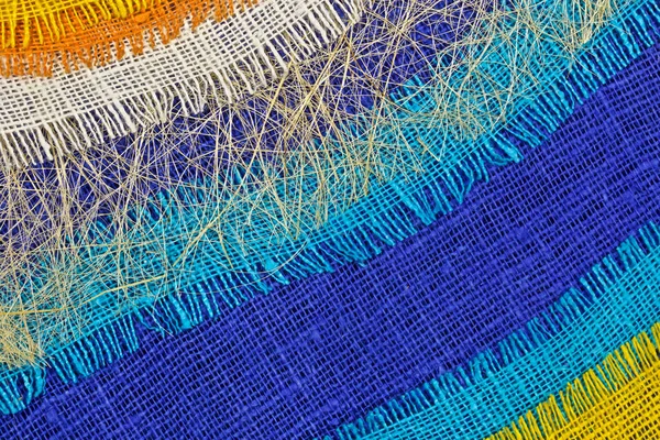 Pamuk renkli kaba kumaş soyut çok renkli kolaj.