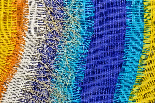 Pamuk renkli kaba kumaş soyut çok renkli kolaj.