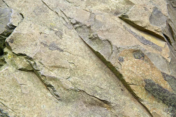 Fragment Einer Steinmauer Aus Grobem Kalkstein Und Schiefer — Stockfoto