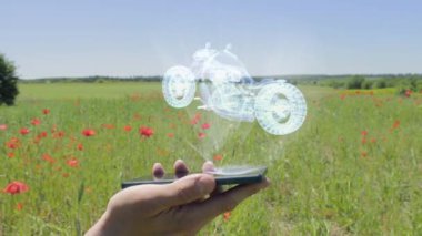 Akıllı telefonda yol bisikleti hologramı