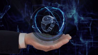 Elindeki el gösterir kavramı hologram 3d izle boyalı