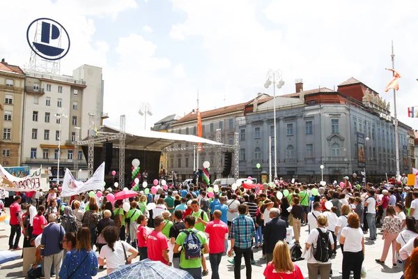 Zagreb Croatia May 2018 People Marching Abortions Support Every Child — Stock Photo, Image