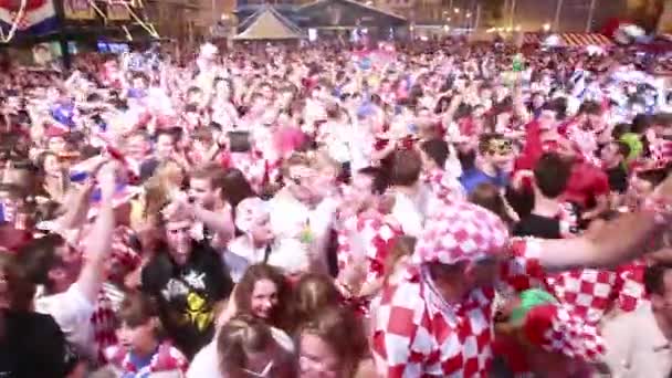 Zagreb Croacia Junio 2018 Los Aficionados Fútbol Croata Celebran Victoria — Vídeo de stock