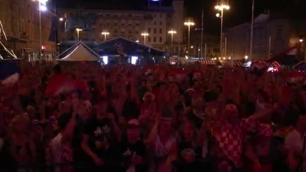 Zagreb Croacia Junio 2018 Los Aficionados Fútbol Croata Celebran Victoria — Vídeo de stock
