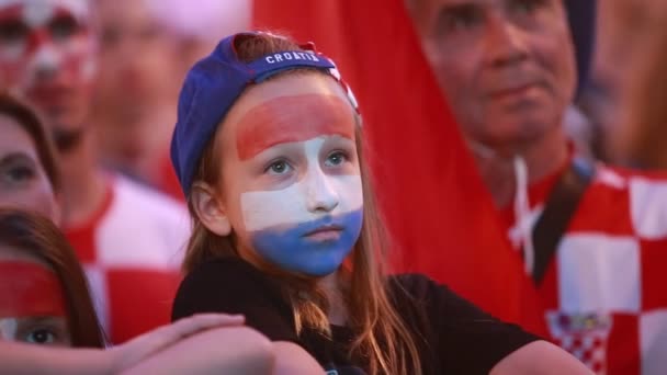 Zagreb Croatia Junho 16Th 2018 Fãs Futebol Croata Assistindo Jogo — Vídeo de Stock