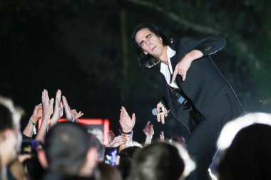 Zagreb, Hırvatistan - 26 Haziran, 2018: Nick & kötü tohumları mağara göl Jarun, Zagreb, Hırvatistan bulunan 13 Inmusic festivalin ikinci günü sırasında ana sahne alanı'nda gerçekleştirir. 