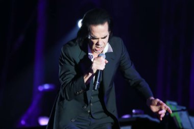 Zagreb, Hırvatistan - 26 Haziran, 2018: Nick & kötü tohumları mağara göl Jarun, Zagreb, Hırvatistan bulunan 13 Inmusic festivalin ikinci günü sırasında ana sahne alanı'nda gerçekleştirir. 