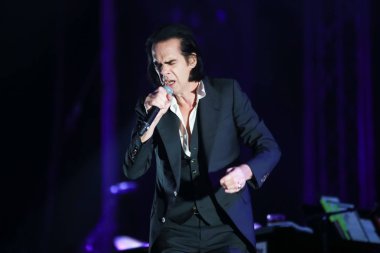 Zagreb, Hırvatistan - 26 Haziran, 2018: Nick & kötü tohumları mağara göl Jarun, Zagreb, Hırvatistan bulunan 13 Inmusic festivalin ikinci günü sırasında ana sahne alanı'nda gerçekleştirir. 