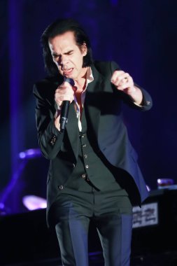 Zagreb, Hırvatistan - 26 Haziran, 2018: Nick & kötü tohumları mağara göl Jarun, Zagreb, Hırvatistan bulunan 13 Inmusic festivalin ikinci günü sırasında ana sahne alanı'nda gerçekleştirir. 