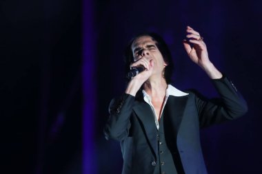 Zagreb, Hırvatistan - 26 Haziran, 2018: Nick & kötü tohumları mağara göl Jarun, Zagreb, Hırvatistan bulunan 13 Inmusic festivalin ikinci günü sırasında ana sahne alanı'nda gerçekleştirir. 