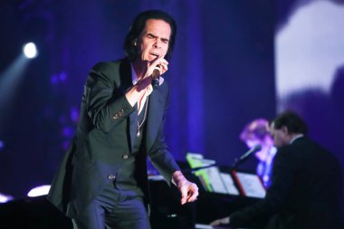 Zagreb, Hırvatistan - 26 Haziran, 2018: Nick & kötü tohumları mağara göl Jarun, Zagreb, Hırvatistan bulunan 13 Inmusic festivalin ikinci günü sırasında ana sahne alanı'nda gerçekleştirir. 
