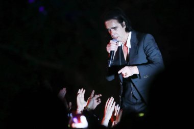 Zagreb, Hırvatistan - 26 Haziran, 2018: Nick & kötü tohumları mağara göl Jarun, Zagreb, Hırvatistan bulunan 13 Inmusic festivalin ikinci günü sırasında ana sahne alanı'nda gerçekleştirir. 