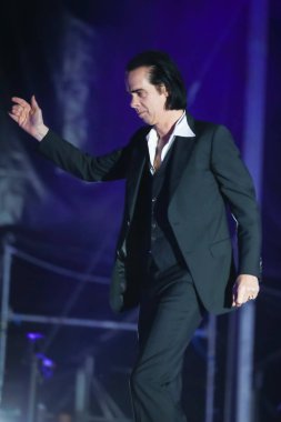 Zagreb, Hırvatistan - 26 Haziran, 2018: Nick & kötü tohumları mağara göl Jarun, Zagreb, Hırvatistan bulunan 13 Inmusic festivalin ikinci günü sırasında ana sahne alanı'nda gerçekleştirir. 