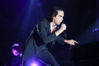 Zagreb, Hırvatistan - 26 Haziran, 2018: Nick & kötü tohumları mağara göl Jarun, Zagreb, Hırvatistan bulunan 13 Inmusic festivalin ikinci günü sırasında ana sahne alanı'nda gerçekleştirir. 