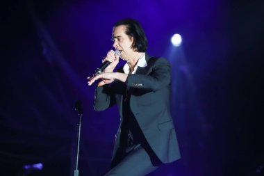 Zagreb, Hırvatistan - 26 Haziran, 2018: Nick & kötü tohumları mağara göl Jarun, Zagreb, Hırvatistan bulunan 13 Inmusic festivalin ikinci günü sırasında ana sahne alanı'nda gerçekleştirir. 