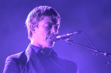 Zagreb, Hırvatistan - 27 Haziran, 2018: Interpol göl Jarun, Zagreb, Hırvatistan bulunan 13 Inmusic Festivali sırasında ana sahne alanı'nda gerçekleştiren Amerikalı rock grubu. 