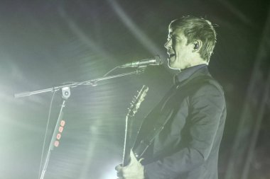 Zagreb, Hırvatistan - 27 Haziran, 2018: Interpol göl Jarun, Zagreb, Hırvatistan bulunan 13 Inmusic Festivali sırasında ana sahne alanı'nda gerçekleştiren Amerikalı rock grubu. 