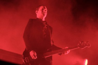 Zagreb, Hırvatistan - 27 Haziran, 2018: Interpol göl Jarun, Zagreb, Hırvatistan bulunan 13 Inmusic Festivali sırasında ana sahne alanı'nda gerçekleştiren Amerikalı rock grubu. 