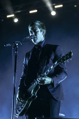 Zagreb, Hırvatistan - 27 Haziran, 2018: Interpol göl Jarun, Zagreb, Hırvatistan bulunan 13 Inmusic Festivali sırasında ana sahne alanı'nda gerçekleştiren Amerikalı rock grubu. 