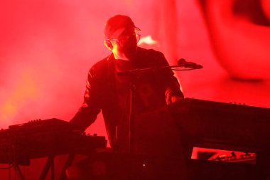 Zagreb, Hırvatistan - 27 Haziran, 2018: Amerikalı rock grubu Portekiz. Zagreb, Hırvatistan göl Jarun bulunan 13 Inmusic Festivali adam gerçekleştirir. 