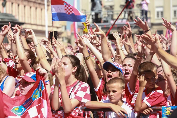 Zagreb Croatia July 2018 Croatia National Team Welcome Home Celebration — Stock Photo, Image