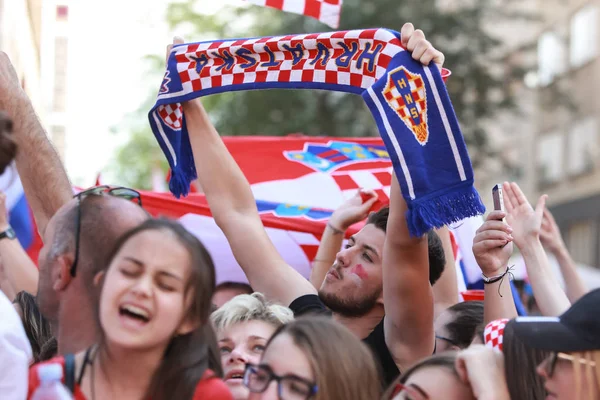 Zagrzeb Chorwacja Lipca 2018 Chorwacja National Team Zapraszamy Celebracja Dom — Zdjęcie stockowe