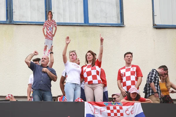 Ζάγκρεμπ Κροατία Ιουλίου 2018 Καλώς Ήλθατε Σπίτι Εορτασμός Κροατίας Εθνική — Φωτογραφία Αρχείου