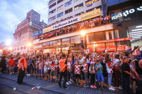 Zagreb Croacia Julio 2018 Selección Nacional Croacia Bienvenida Celebración Del — Foto de Stock