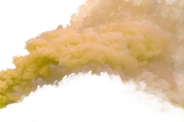 Yellow Smoke Isolated White Background — Stock Photo, Image