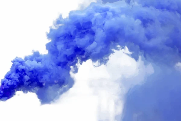 Blue Smoke Isolated White Background — Stock Photo, Image