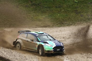 Sveta tepe, Hırvatistan - 25 Kasım 2018. 9 ralli Santa Domenica göster. İnneke Kovacs ve Gergo Ford Fiesta R5 içinde yarış Istovics kimden Macaristan.