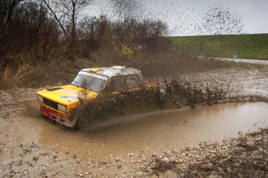 Sveta tepe, Hırvatistan - 25 Kasım 2018. 9 ralli Santa Domenica göster. Timot Fodor ve Ferenc Lada Vfts yarış Hardi kimden Macaristan.