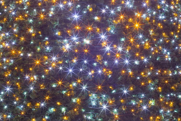 Close Illuminated Decorated Pine Tree — Stock Photo, Image