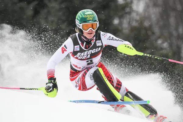 Zagreb Croacia Enero 2019 Katharina Liensberger Austria Compite Durante Audi —  Fotos de Stock