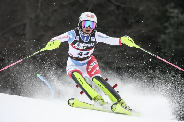 Zagreb Kroatien Januari 2019 Charlotte Chable Från Schweiz Tävlar Audi — Stockfoto