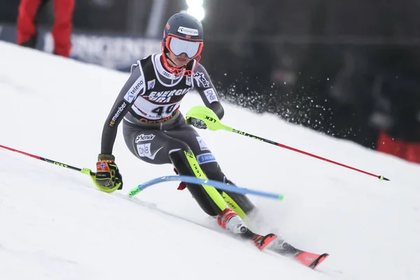 Zagreb Kroatien Januari 2019 Gjelsten Haugen Kristine Från Norge Tävlar — Stockfoto