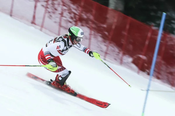 Zagreb Croácia Janeiro 2019 Michaela Dygruber Áustria Compete Durante Copa — Fotografia de Stock