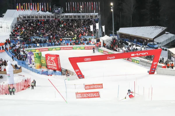 Zagreb Kroatië Januari 2019 Bernadette Schild Uit Oostenrijk Concurreert Tijdens — Stockfoto