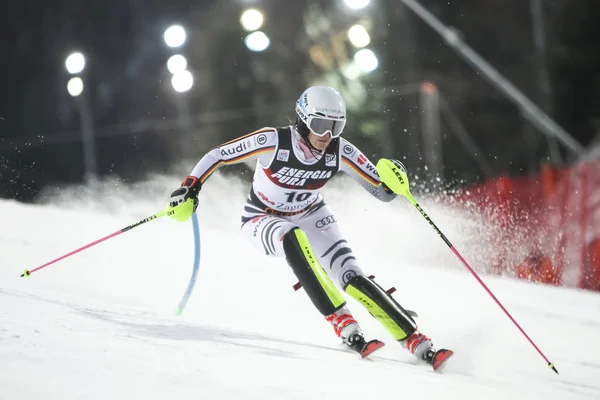 Zagreb Kroatien Januari 2019 Christina Geiger Från Tyskland Tävlar Audi — Stockfoto