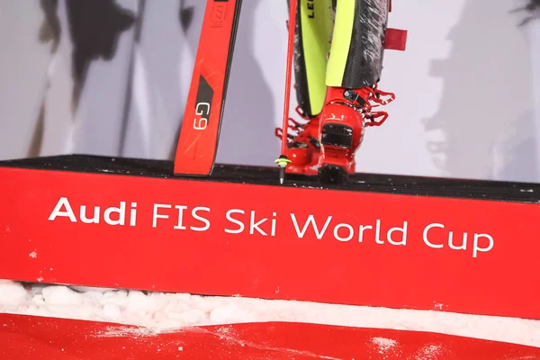 Zagreb Kroatië Januari 2019 Audi Fis Ski World Cup Logo — Stockfoto
