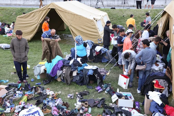 Syrische Flüchtlinge an slowenischer Grenze — Stockfoto