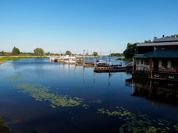 Boats Reflected Water River Volga Yaroslavl — Stock Photo, Image