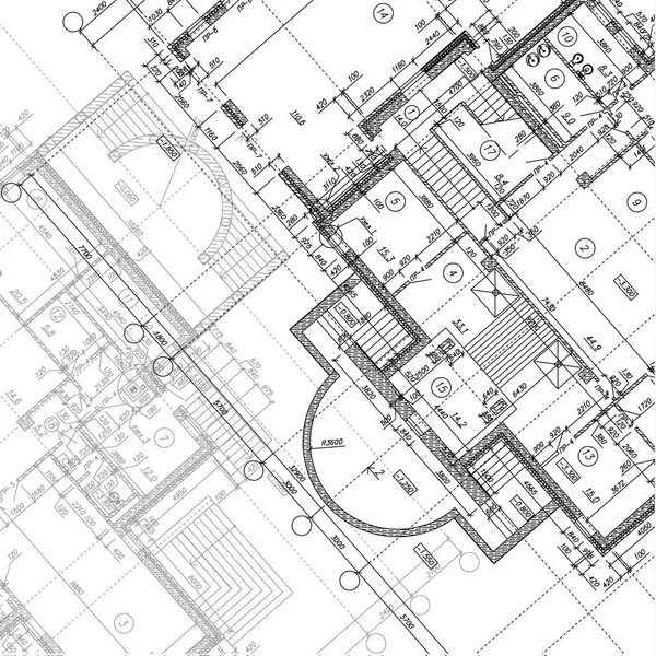 Architektonischen Hintergrund Teil Des Architekturprojekts Architekturplan Technisches Projekt Zeichnung Technischer — Stockvektor