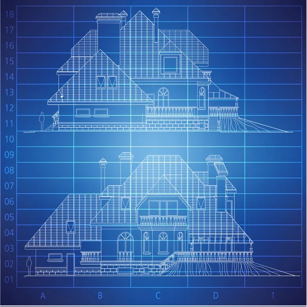 Architektonické Zázemí Součást Architektonického Projektu Vektorová Ilustrace — Stockový vektor