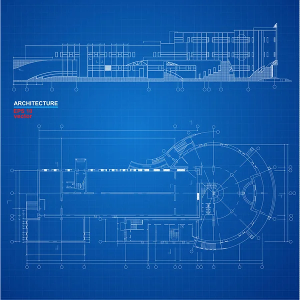 城市蓝图 建筑的背景 建筑工程 建筑计划 技术项目 建设计划的一部分 — 图库矢量图片